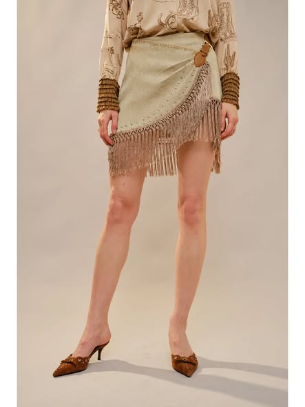 Fringe Mini Skirt