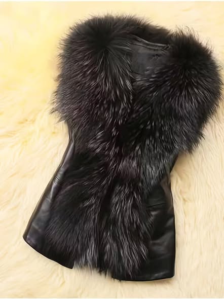 Vegan Leather Fur Vest