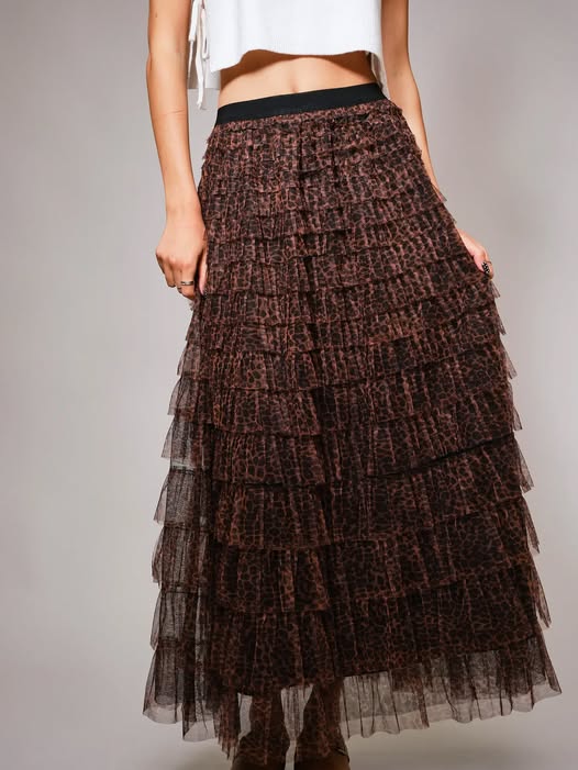 Layered Leopard Skirt