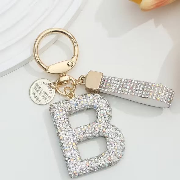 Bling Initial Key Ring