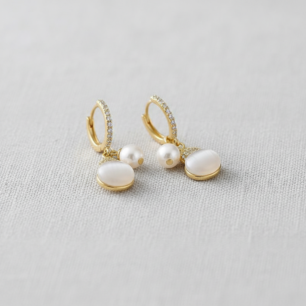Cat's Eye Tassel Gourd Earrings