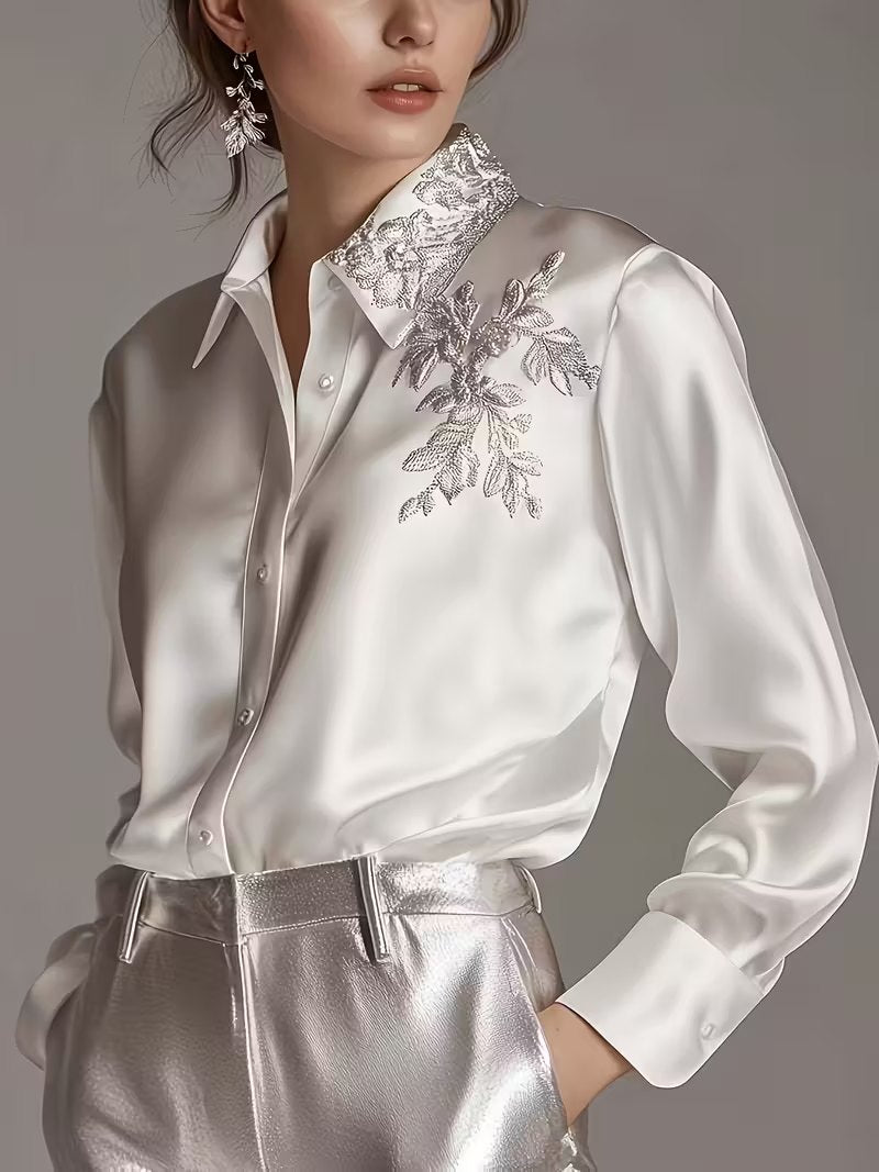 Emroidered Satin Blouse