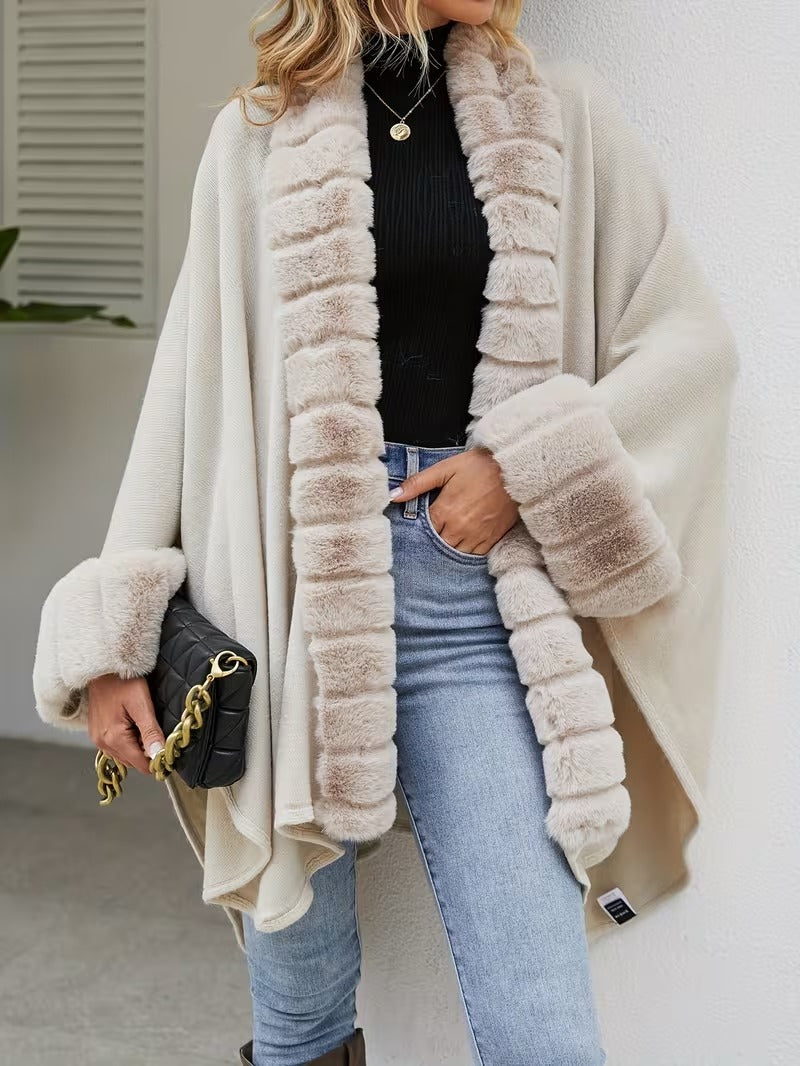 Fur Trim Shawl