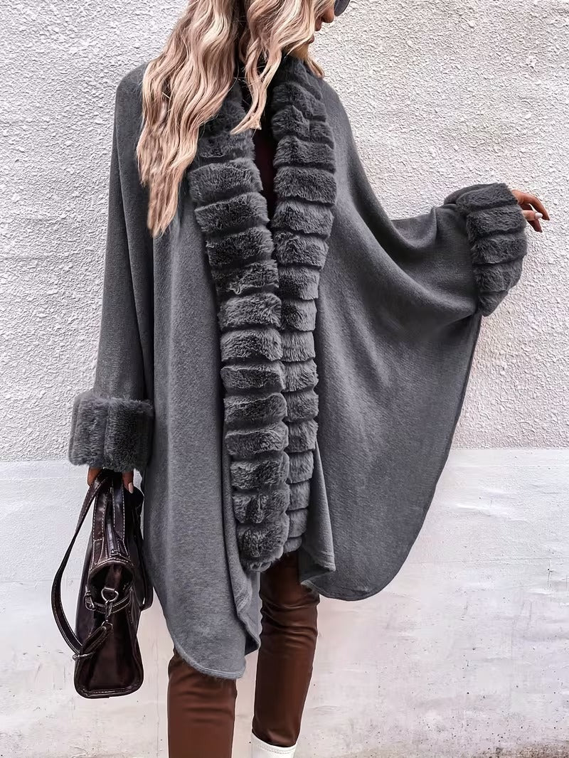 Fur Trim Shawl
