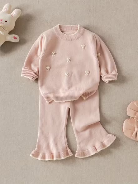 Baby Bow Knit Set