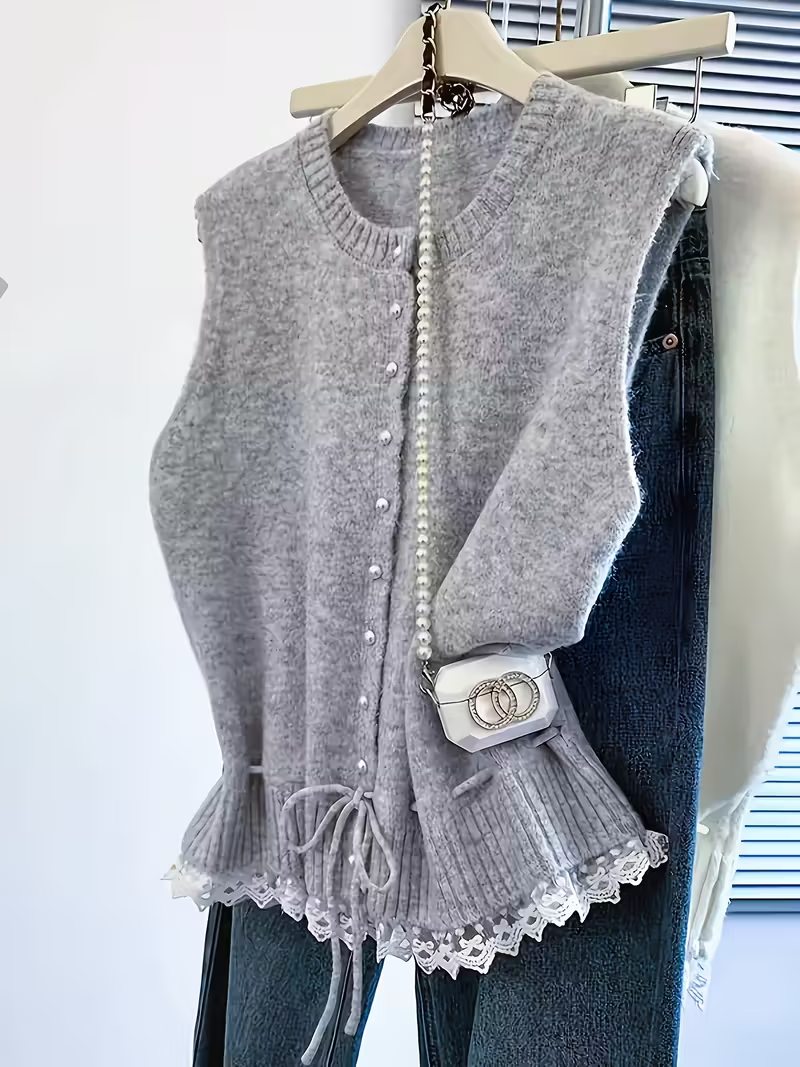 Gathered Pearl Vest