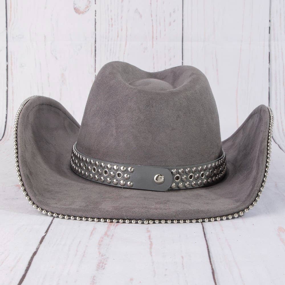 Studded Trim Western Cowboy Hat