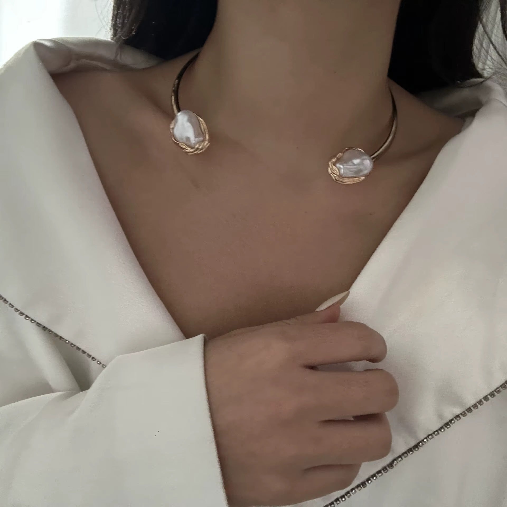 Pearl Cuff Necklace