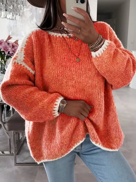 Whip Stitch Trim Sweater