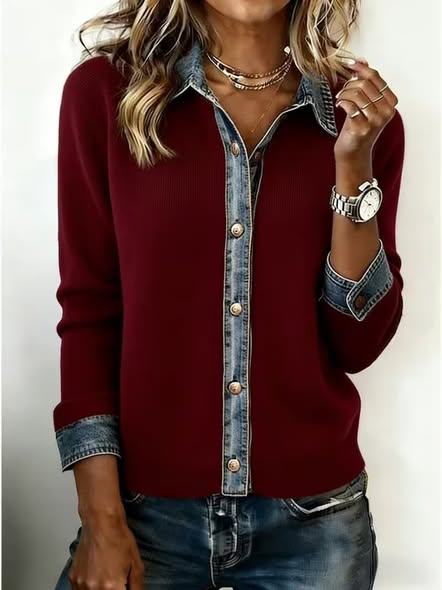 Distressed Denim Cardi