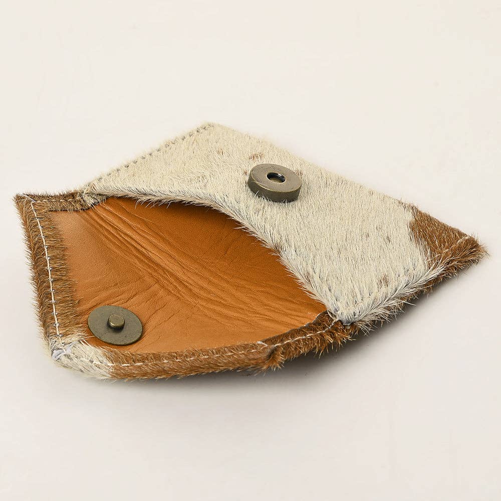 Envelope Hair-On Leather Coin Purse