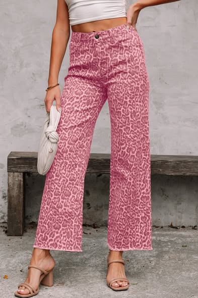 Leopard Freyed Pant