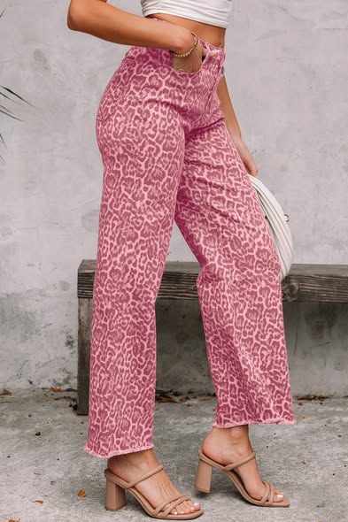 Leopard Freyed Pant