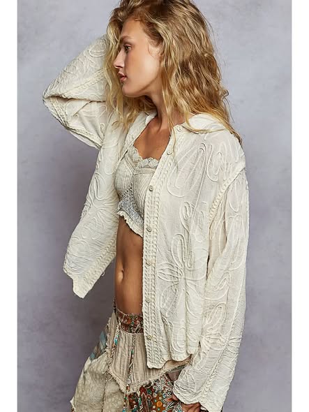 Embroidered Crocheted Blouse