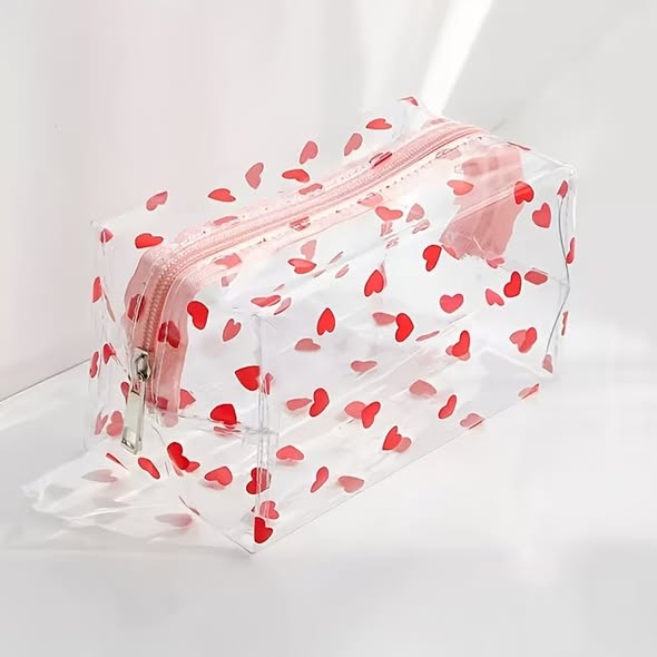 Clear Heart Zip Pouch
