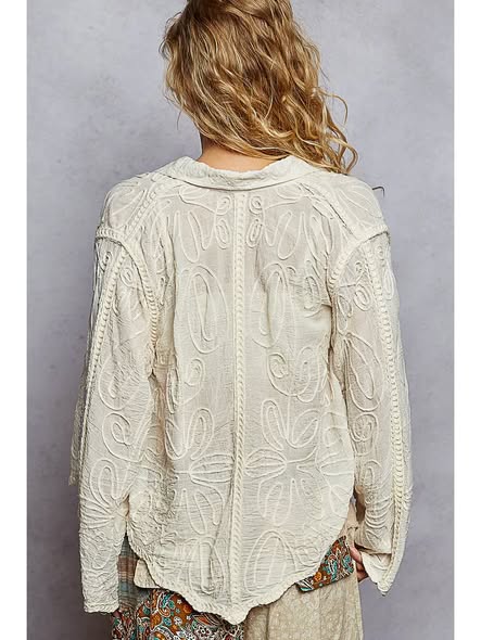 Embroidered Crocheted Blouse