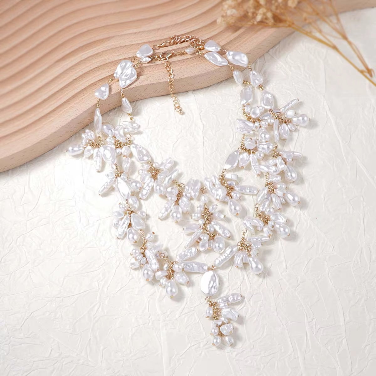 Faux Baroque Pearl Necklace