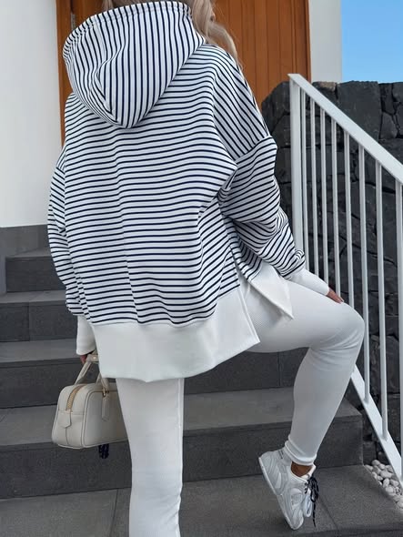Oversized Stripe Hoodie