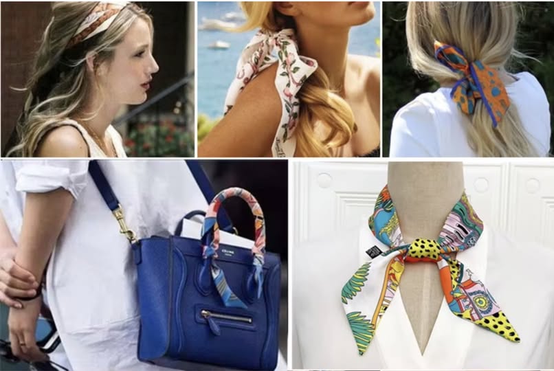 Silky Print Skinny Scarves