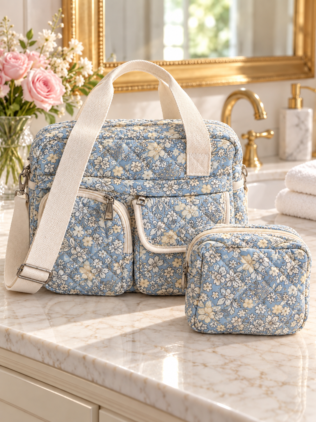 Quilted Tote 2 pc Set