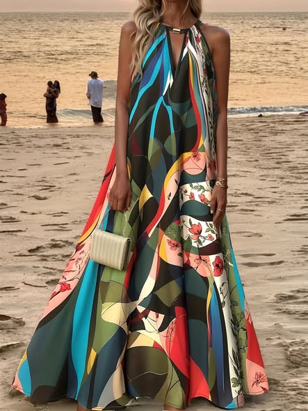 Printed Maxi Cardi