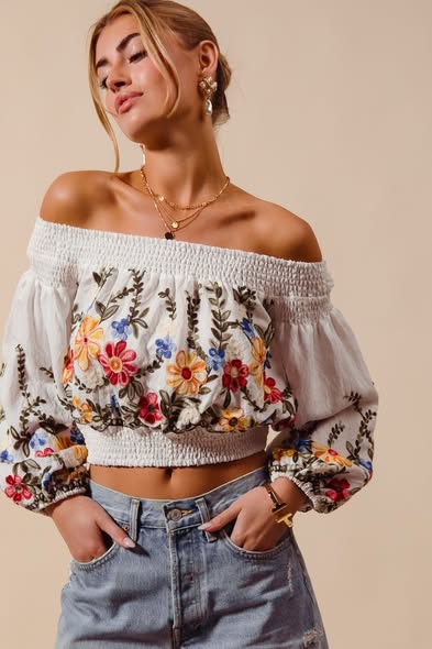 Wildflower Embroidered Top