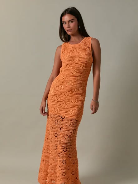 Sunset Crochet Maxi Dress