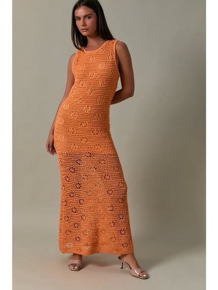 Sunset Crochet Maxi Dress