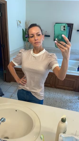 Puff Sleeve Stripe Top