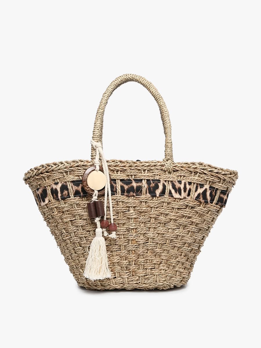 Woven Leopard Tote
