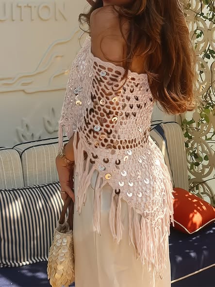 Sparkle Crocheted Poncho