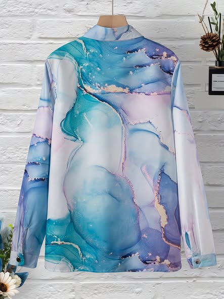 Blue Waterccolor Blouse
