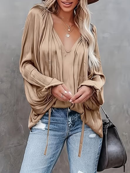 Satin Pleated Blouse