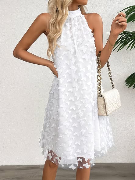 Sheer 3D Butterfly Dress
