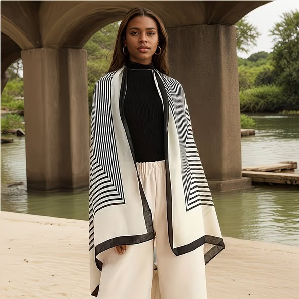 Silky Soft Stripe Scarf