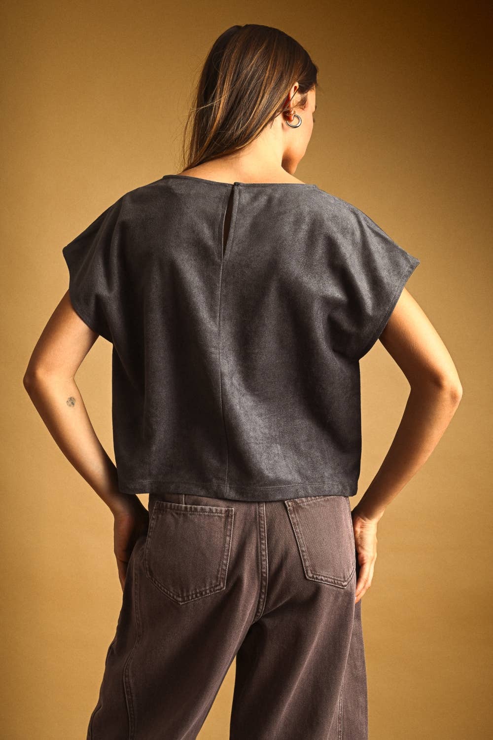 SUEDE CROP TOP