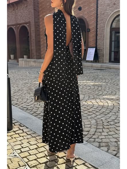 Polka Dot Scarf Dress