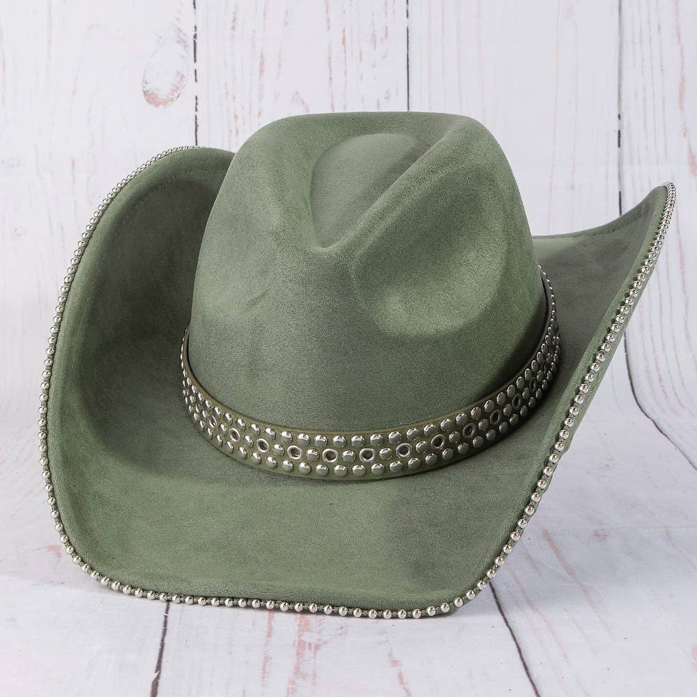 Studded Trim Western Cowboy Hat