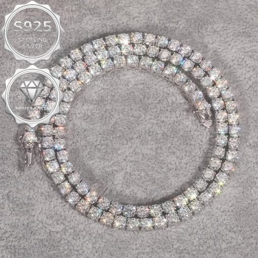 Sterling Silver Plated Tennis Necklace