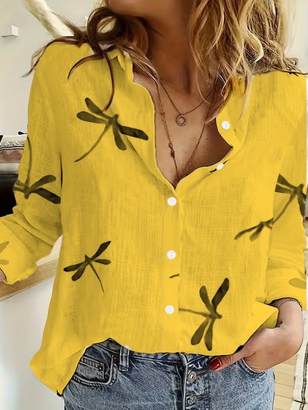 Dragonfly Print Blouse