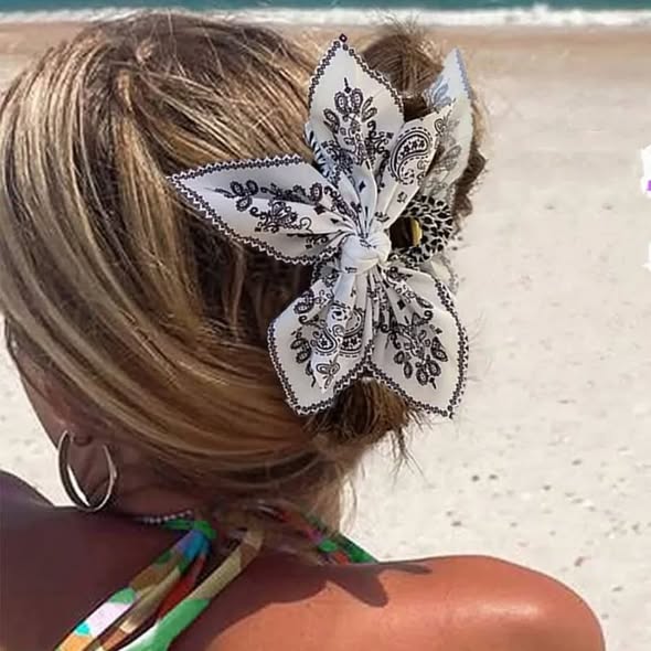 Bandana Print Bow Clip