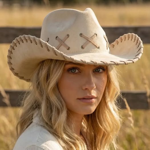 Vegan Leather XXX Whipstitch Trim Cowboy Hat