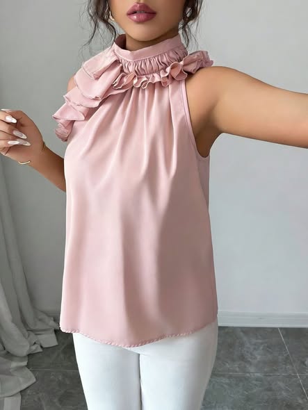 Pleating Ruffle Blouse