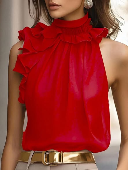 Pleating Ruffle Blouse