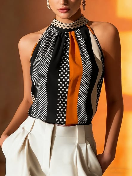 Retro Print Blouse