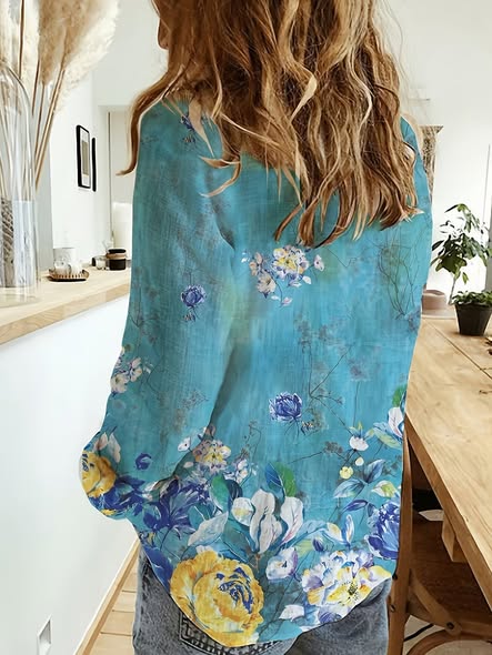 Semi Sheer Floral Blouse
