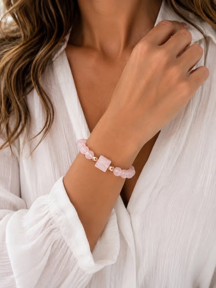 Genuine Pink Quartz Bracelet