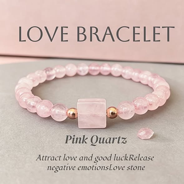 Genuine Pink Quartz Bracelet