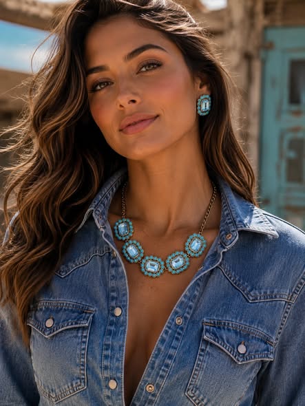 Turquoise Western Necklce Earring