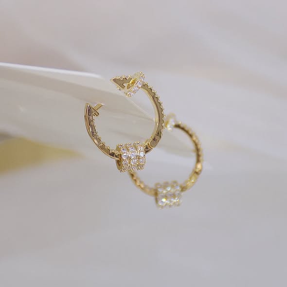 Stone Hoop Earrings